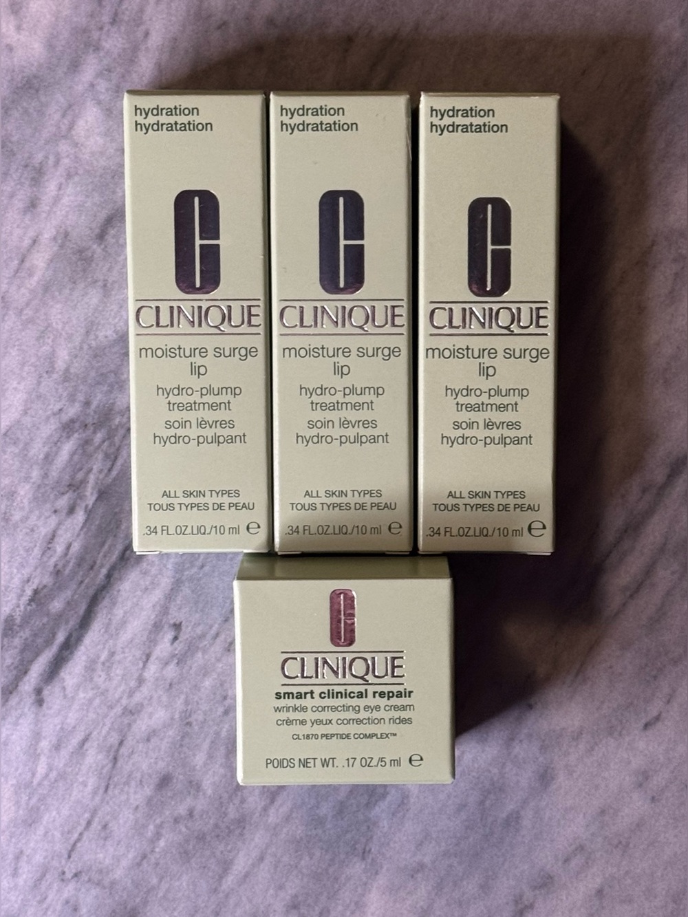 Clinique Moisture Surge Lip Hydro-Plump Treatment + Smart Repair Eye Cream Set